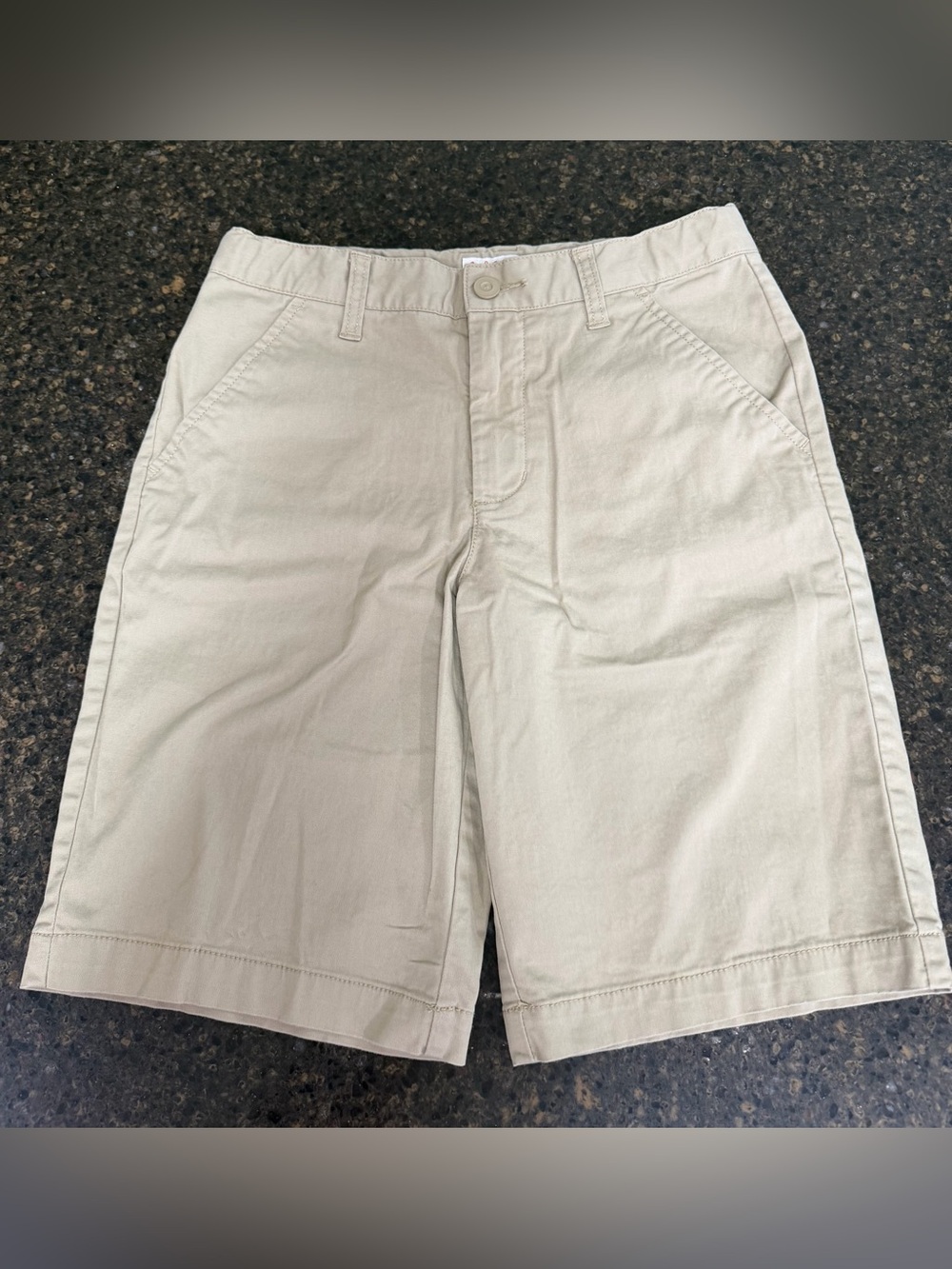 Cat & Jack Khaki Tan Beige School Uniform Kids Girls Twill Bermuda Chino Shorts